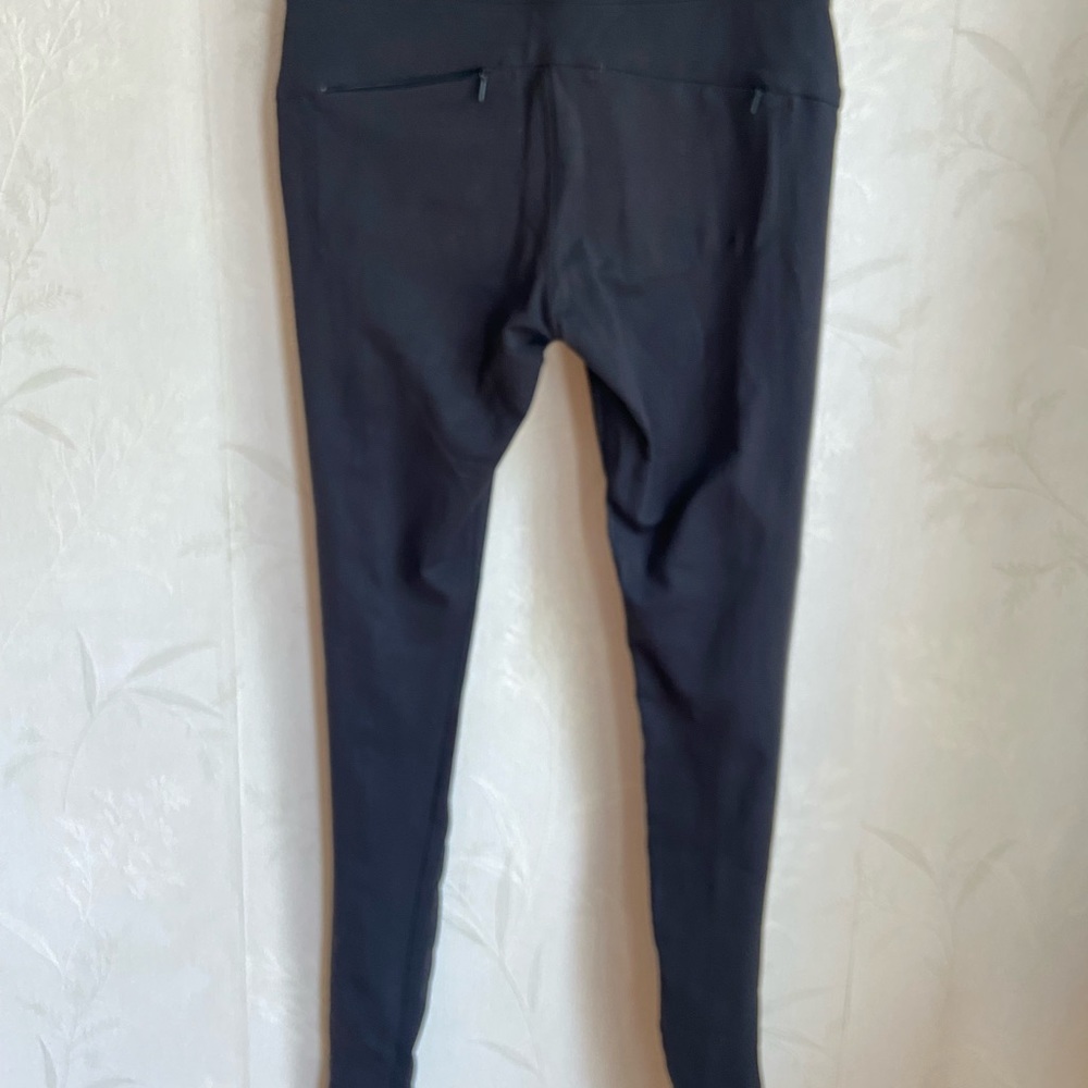 Athleta Metro Lux Velvet Tuxedo Legging Black w/ Pockets